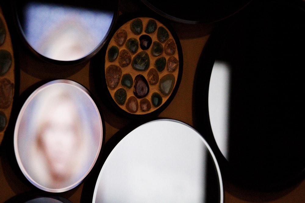 white round plate on table