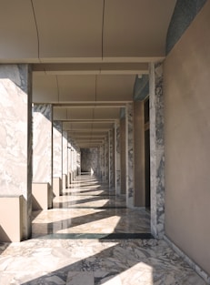 brown and white concrete hallway