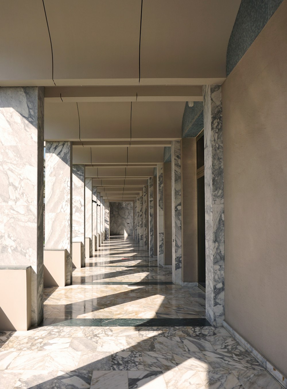 brown and white concrete hallway