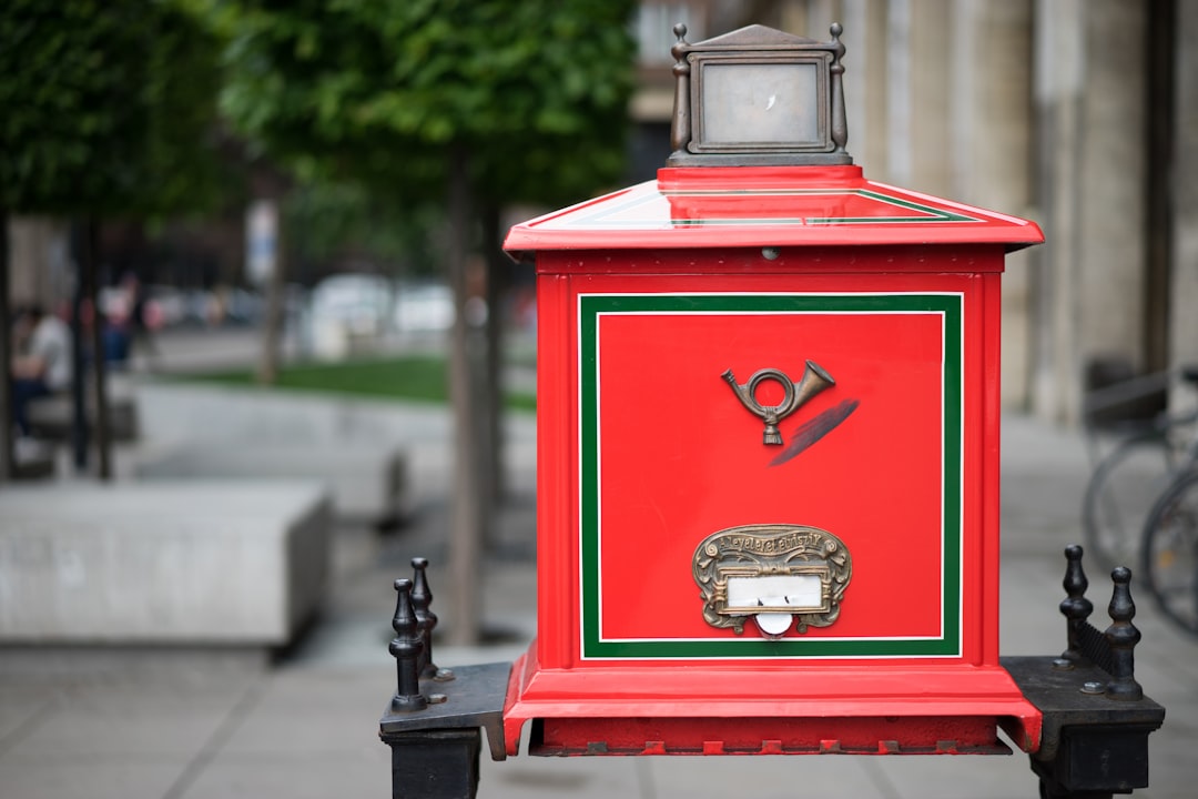 red and black mail box