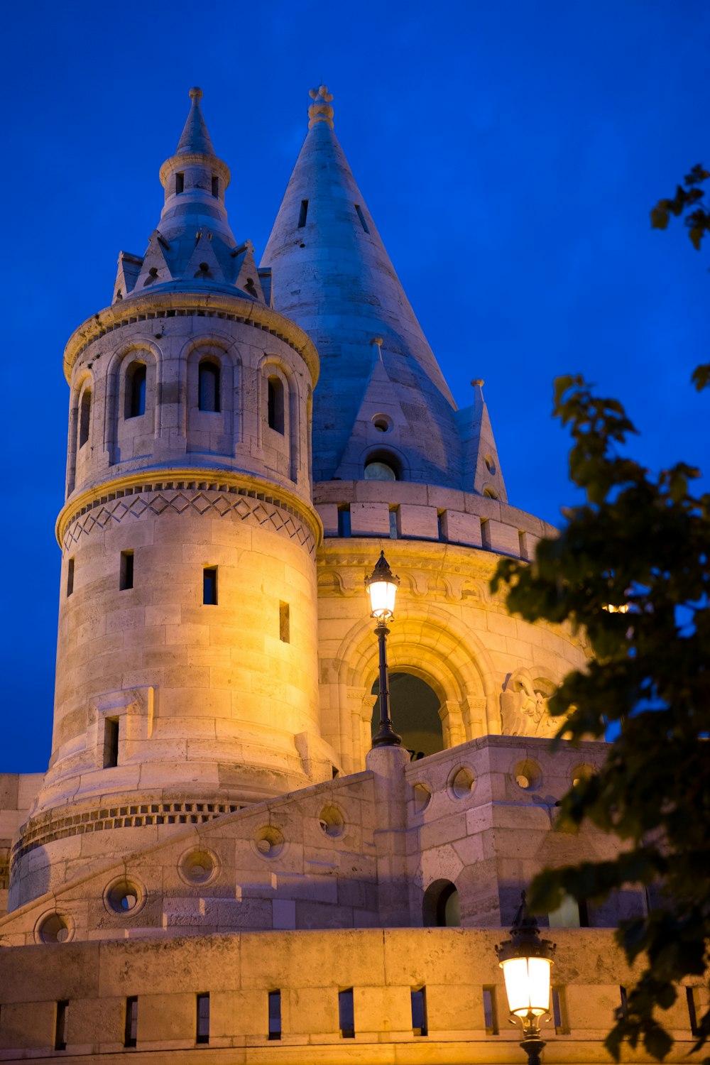 gray and blue concrete castle