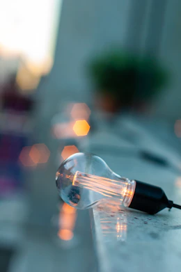 light bulb in bokeh photography