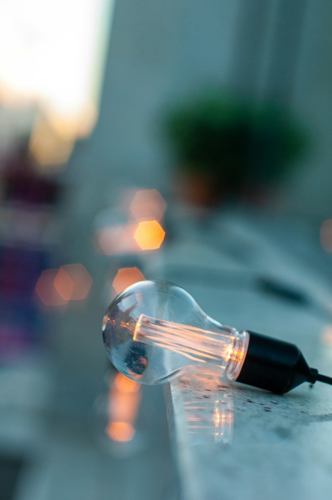 light bulb in bokeh photography