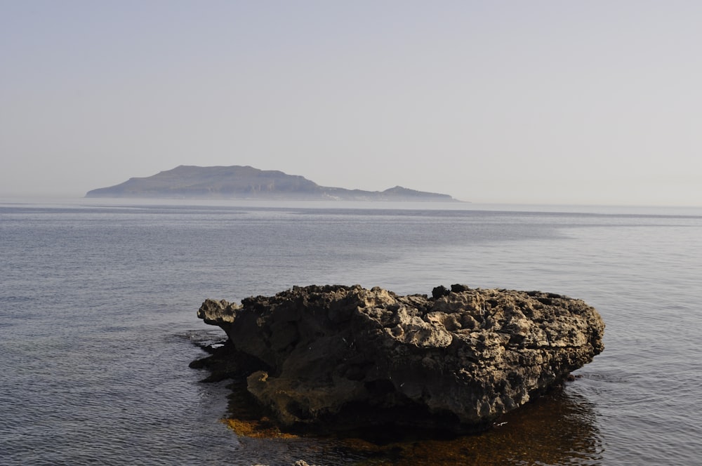 Formation rocheuse brune sur la mer pendant la journée