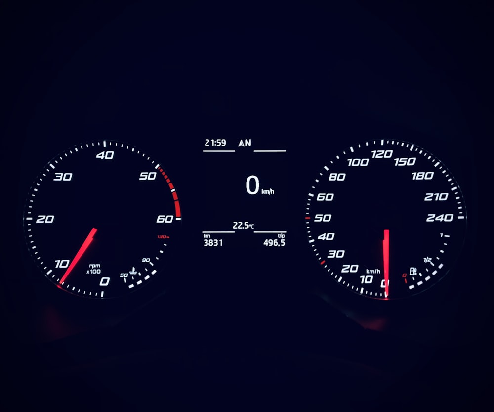 black car instrument panel cluster