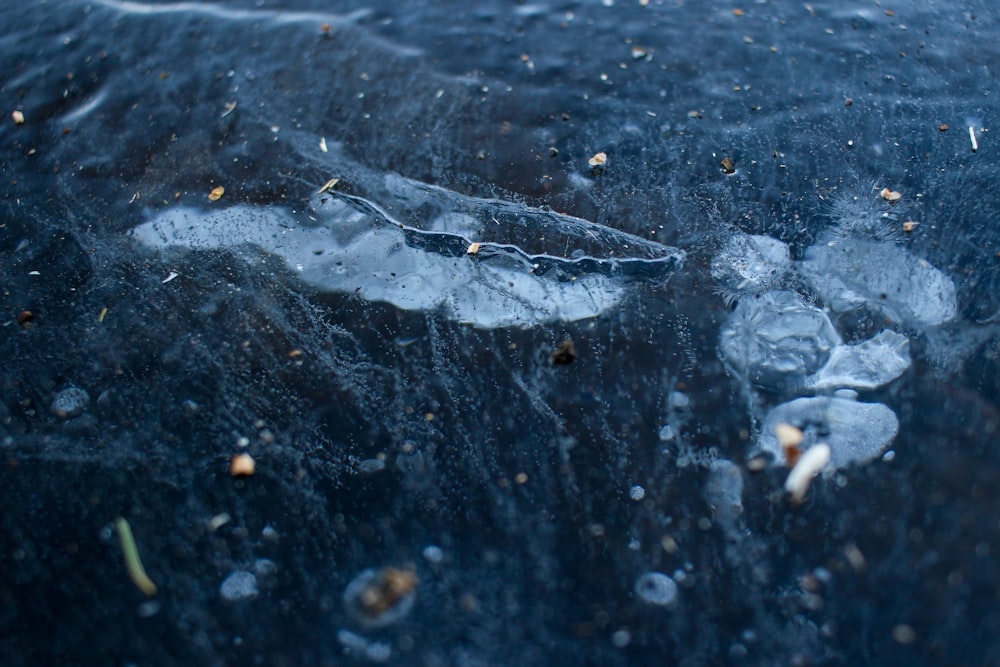 water droplets on black surface