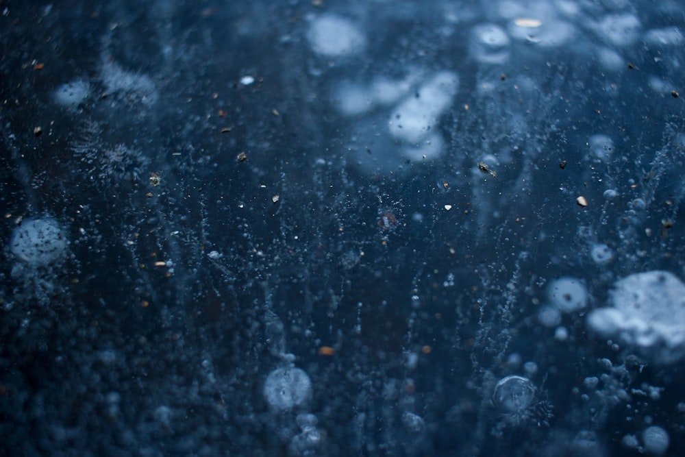 water droplets on black surface