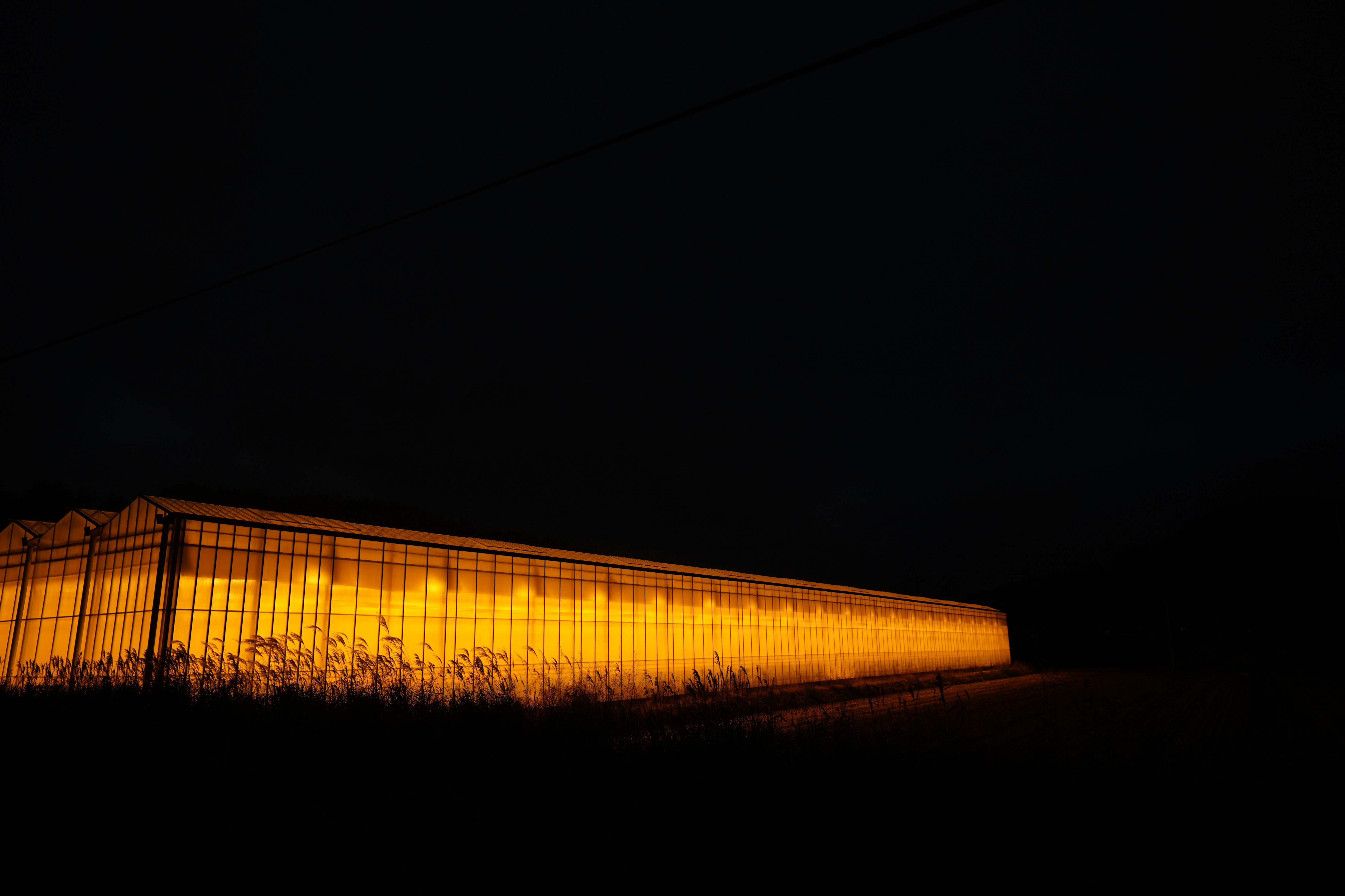 yellow light on a bridge