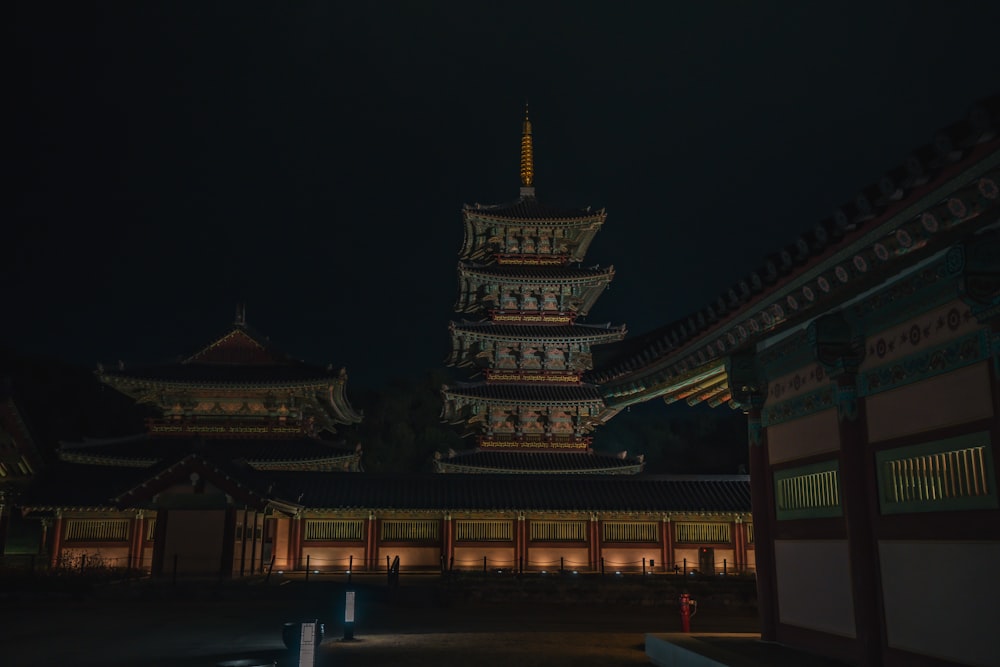 brown concrete building during nighttime