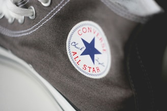 A close-up of classic canvas shoes in different colors.