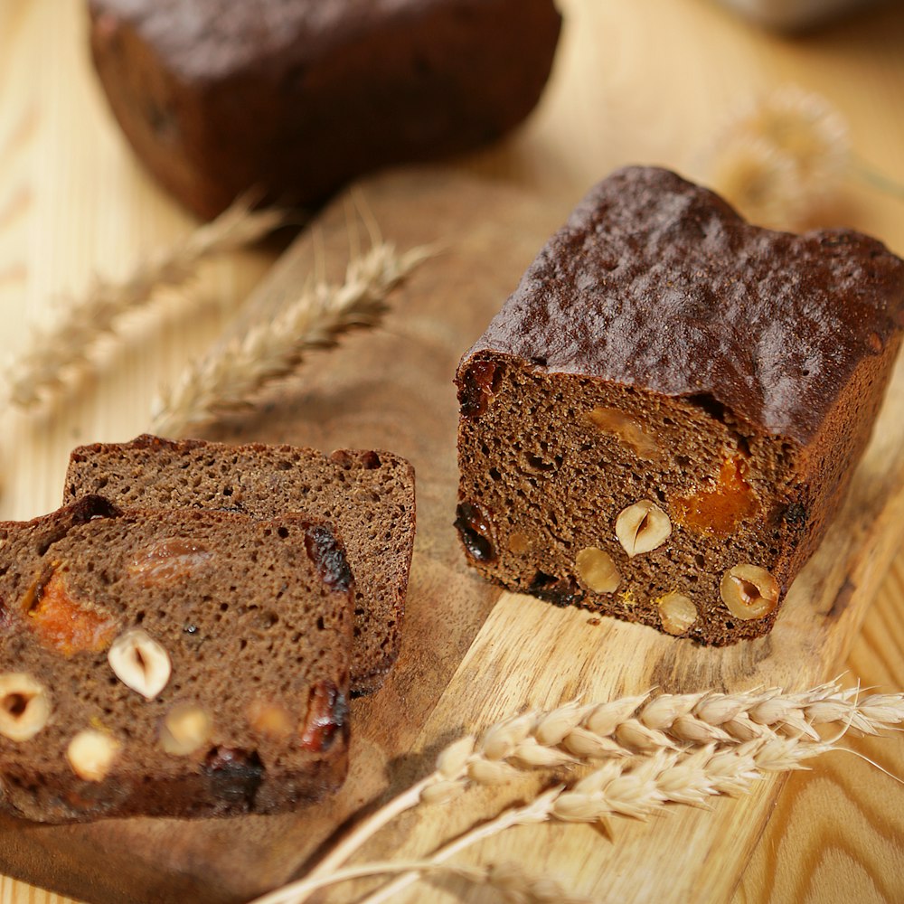 brown bread on brown wooden chopping board