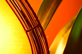 Close-up of handmade artisan crafts in warm green and orange tones