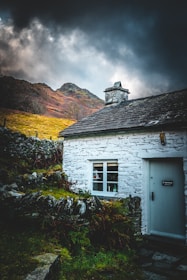 white wooden house on hill