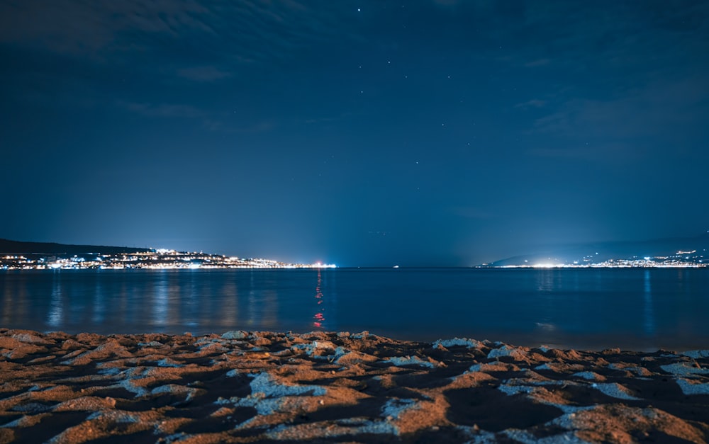 body of water during night time