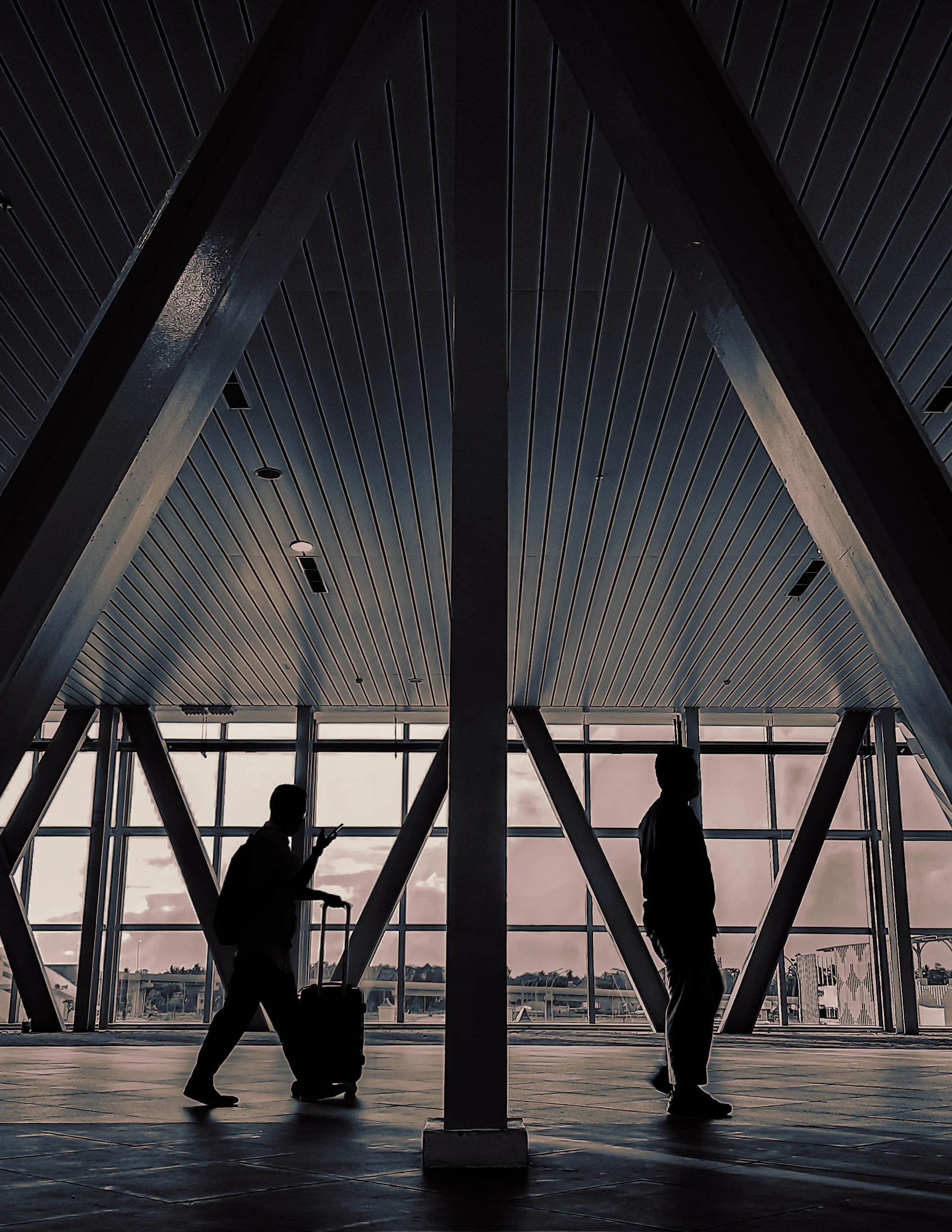 Modern architecture with large glazed walls