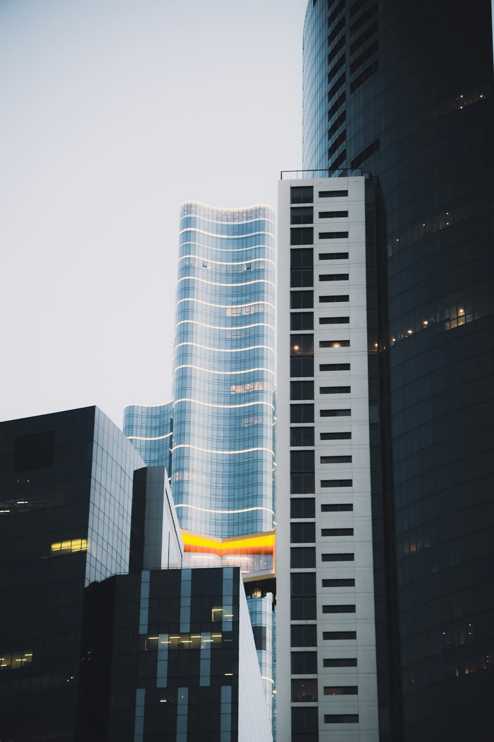 black and white high rise building