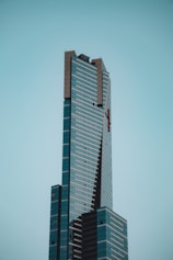 blue and white high rise building
