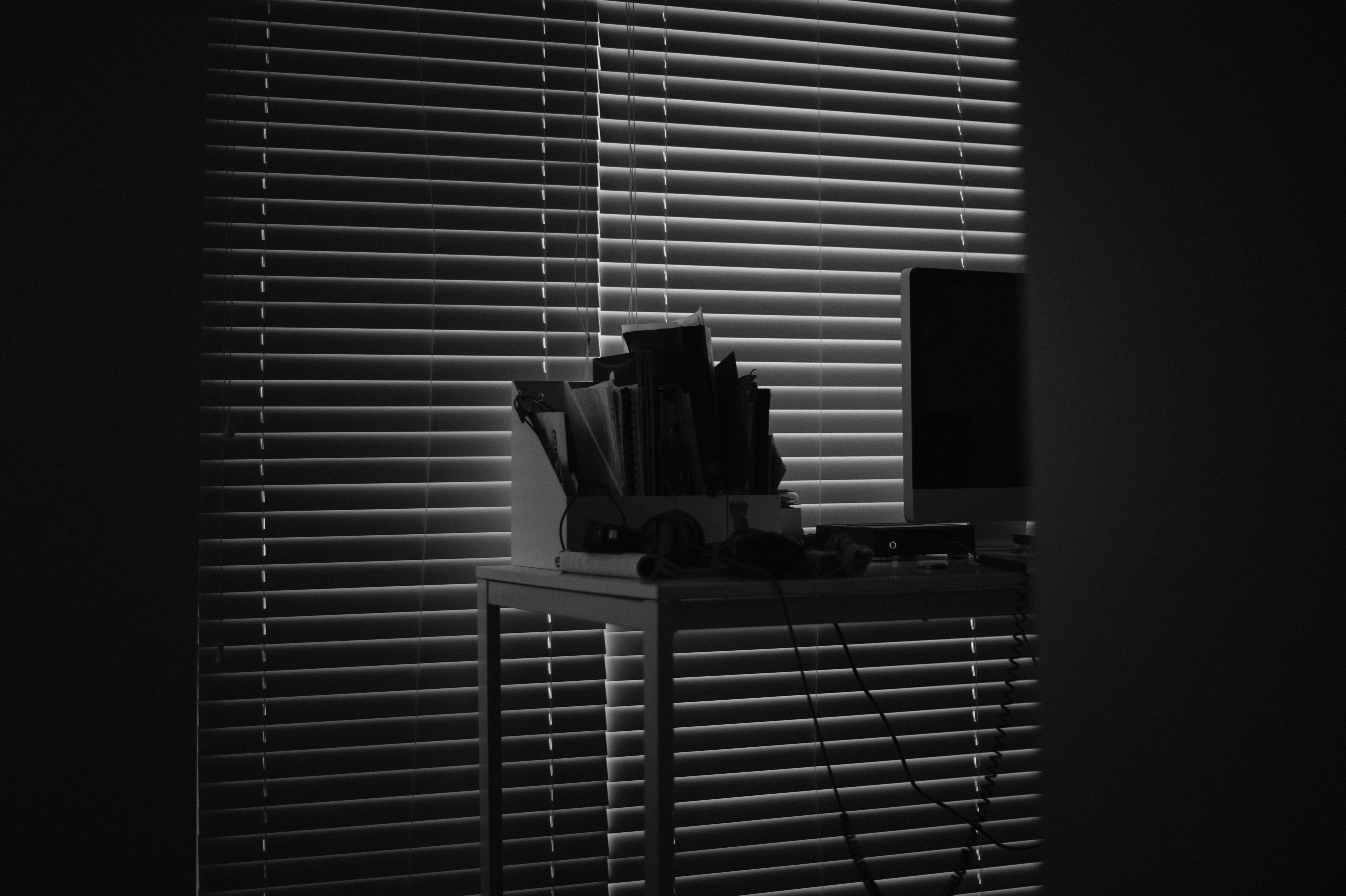 My workplace at home. I do not like light.