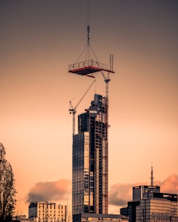 grayscale photo of high rise building