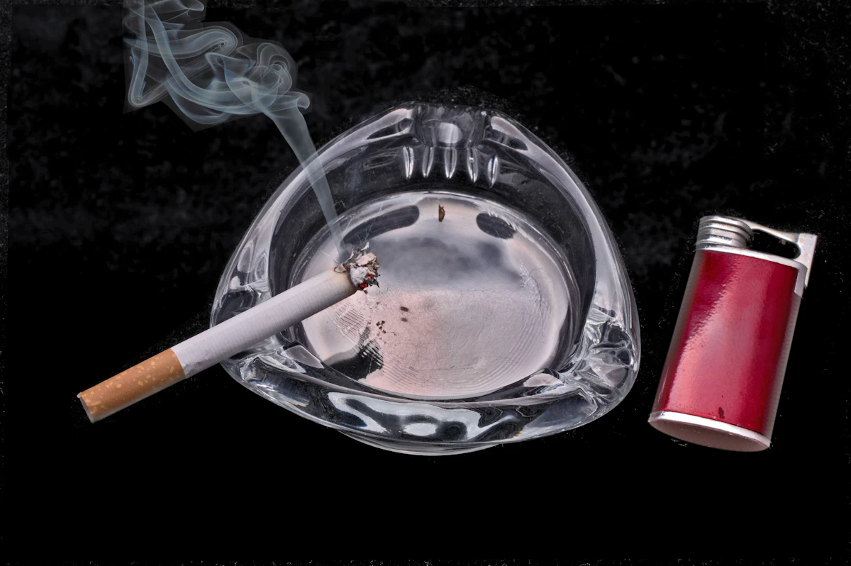 Single perfect cigar resting on a dark slate slab.