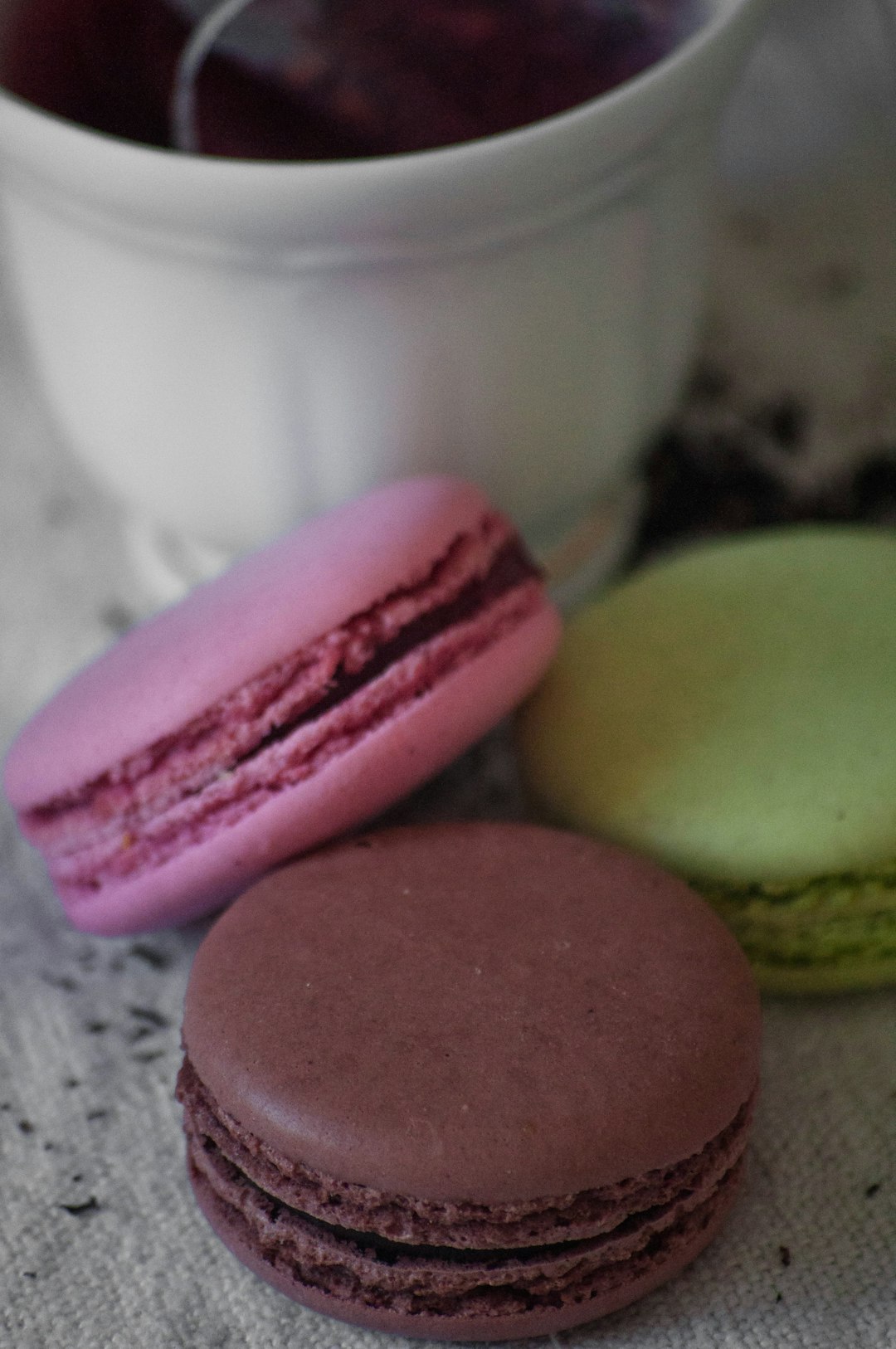 pink green and white macaroons