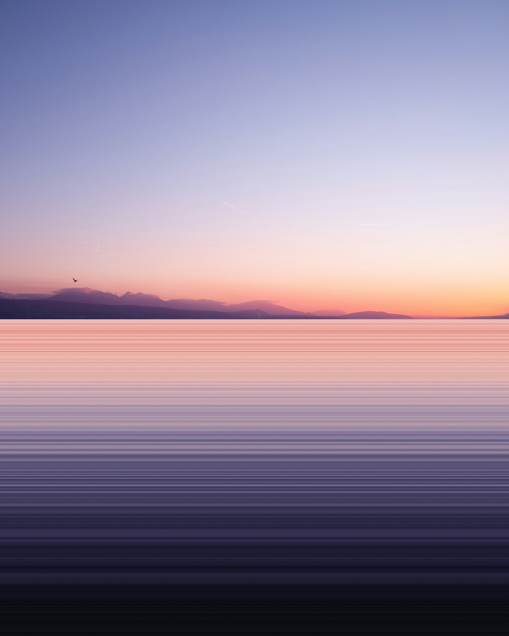 silhouette of mountain during sunset