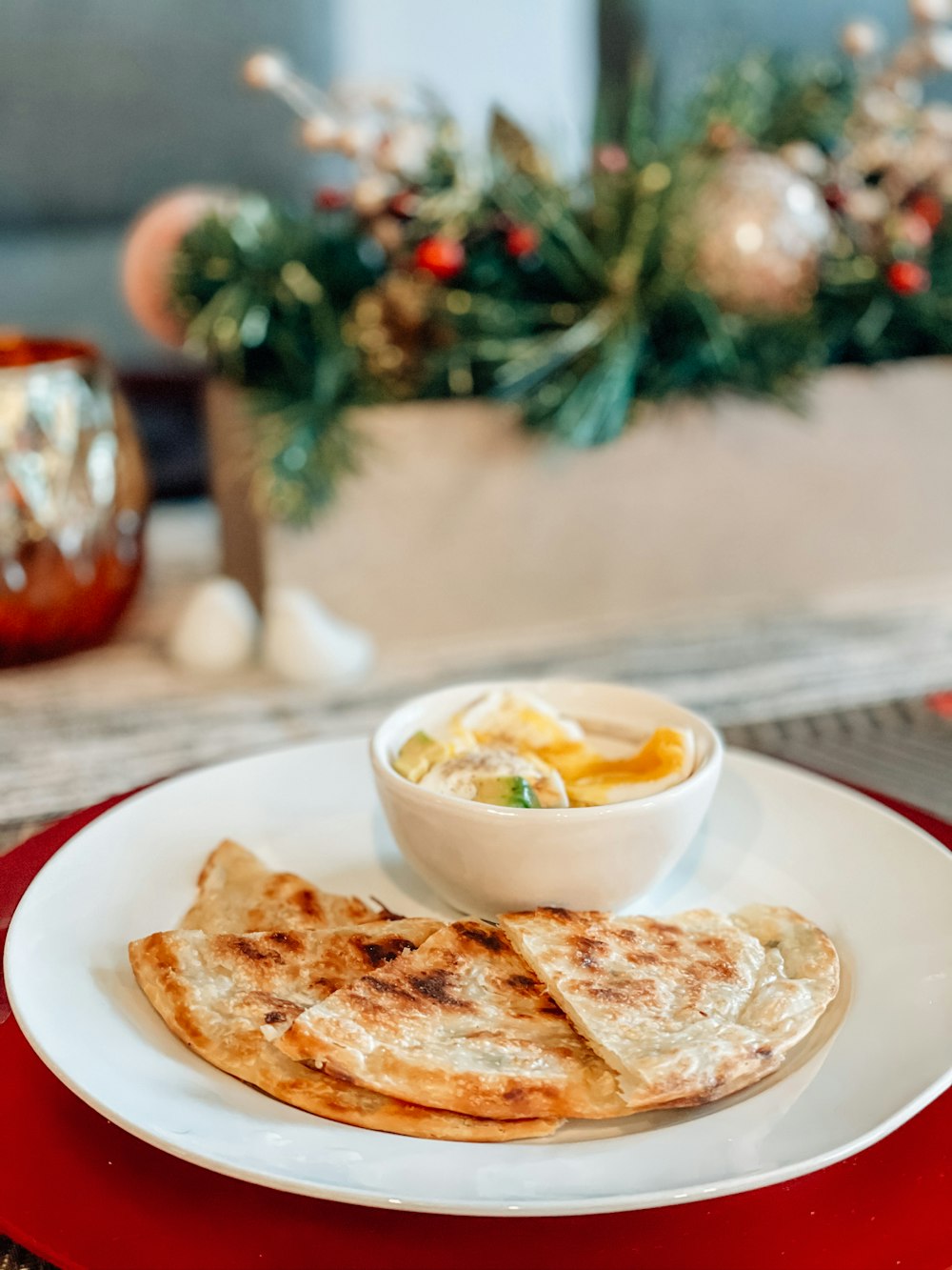 white ceramic plate with food on it