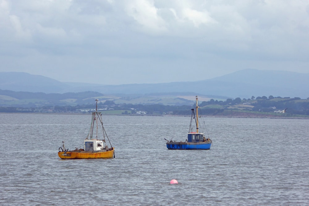 blue and brown boat on sea during daytime