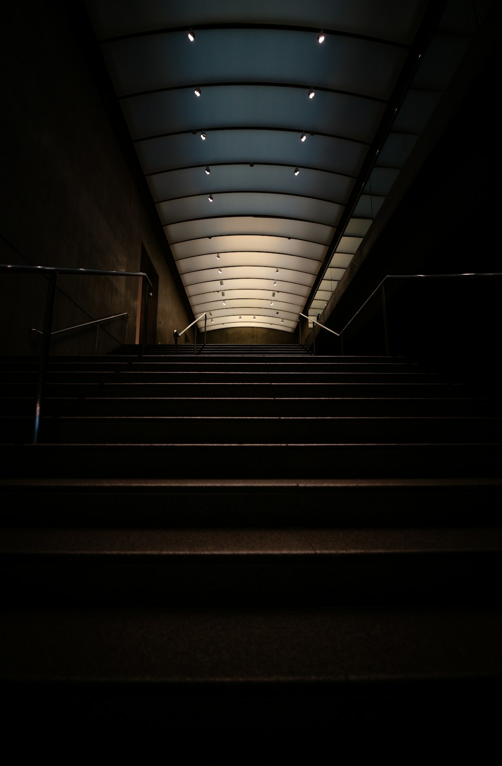 black and gray concrete staircase