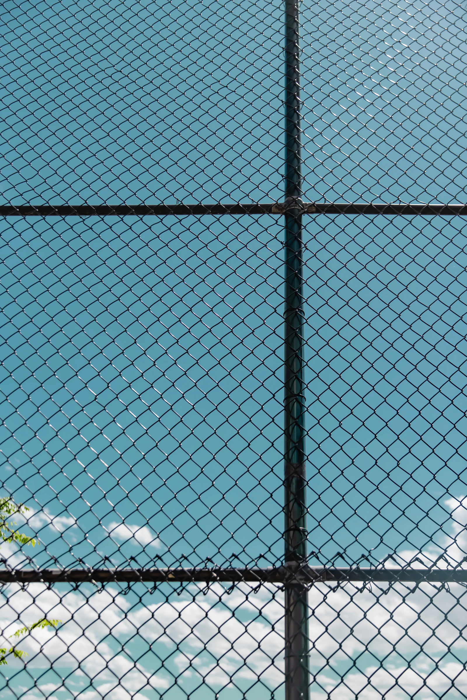 Chain link fence and gate at a job site