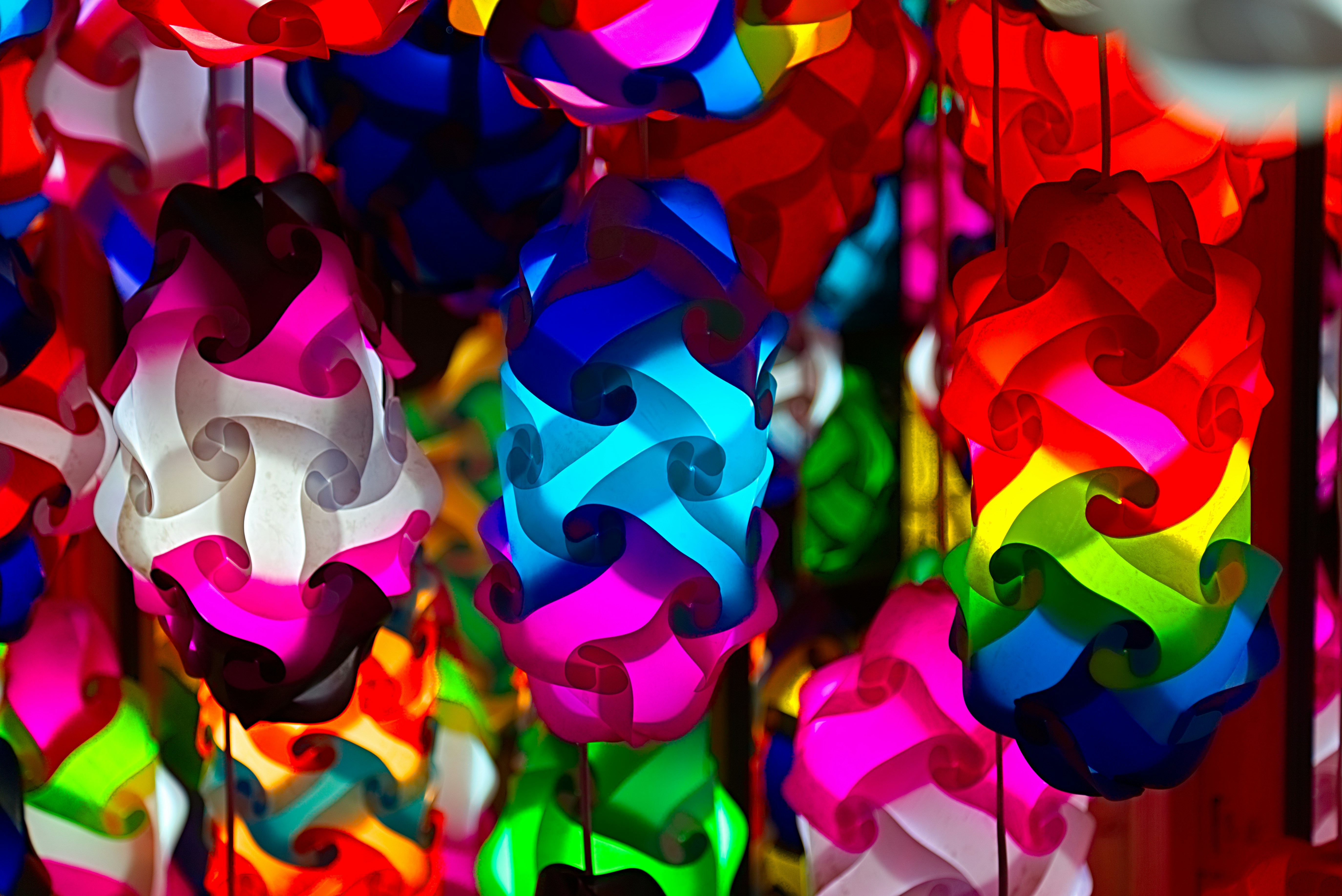 Colorful light ornaments