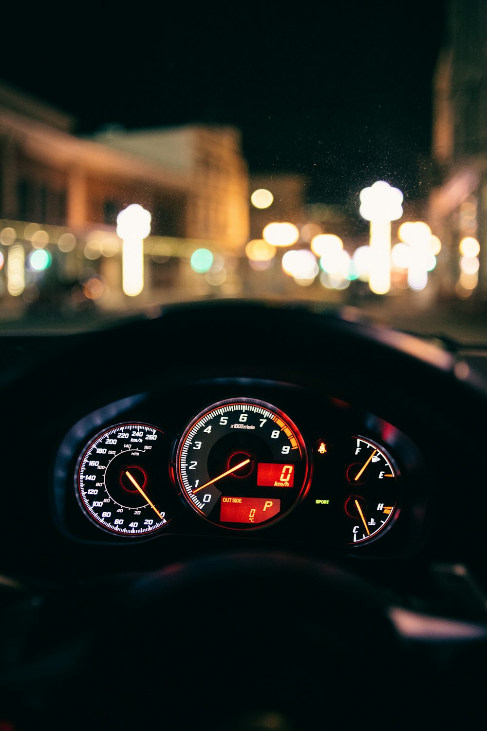 black car instrument cluster panel