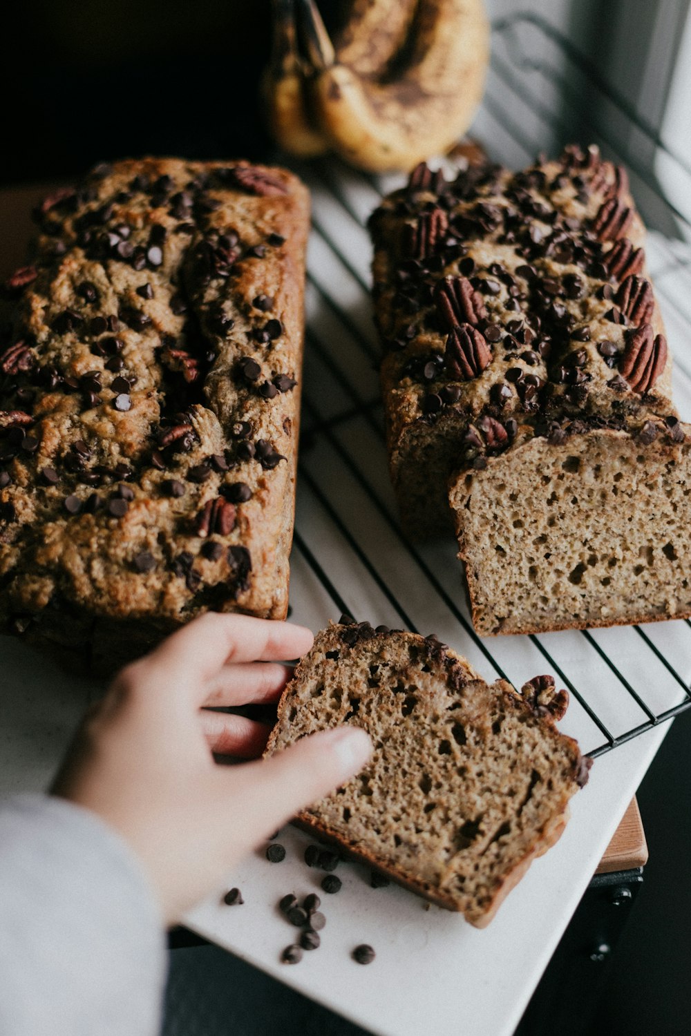 person holding brown and black chocolate cookies