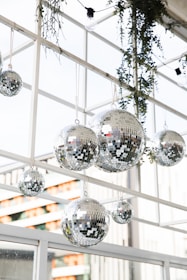 silver and crystal ball ball decors