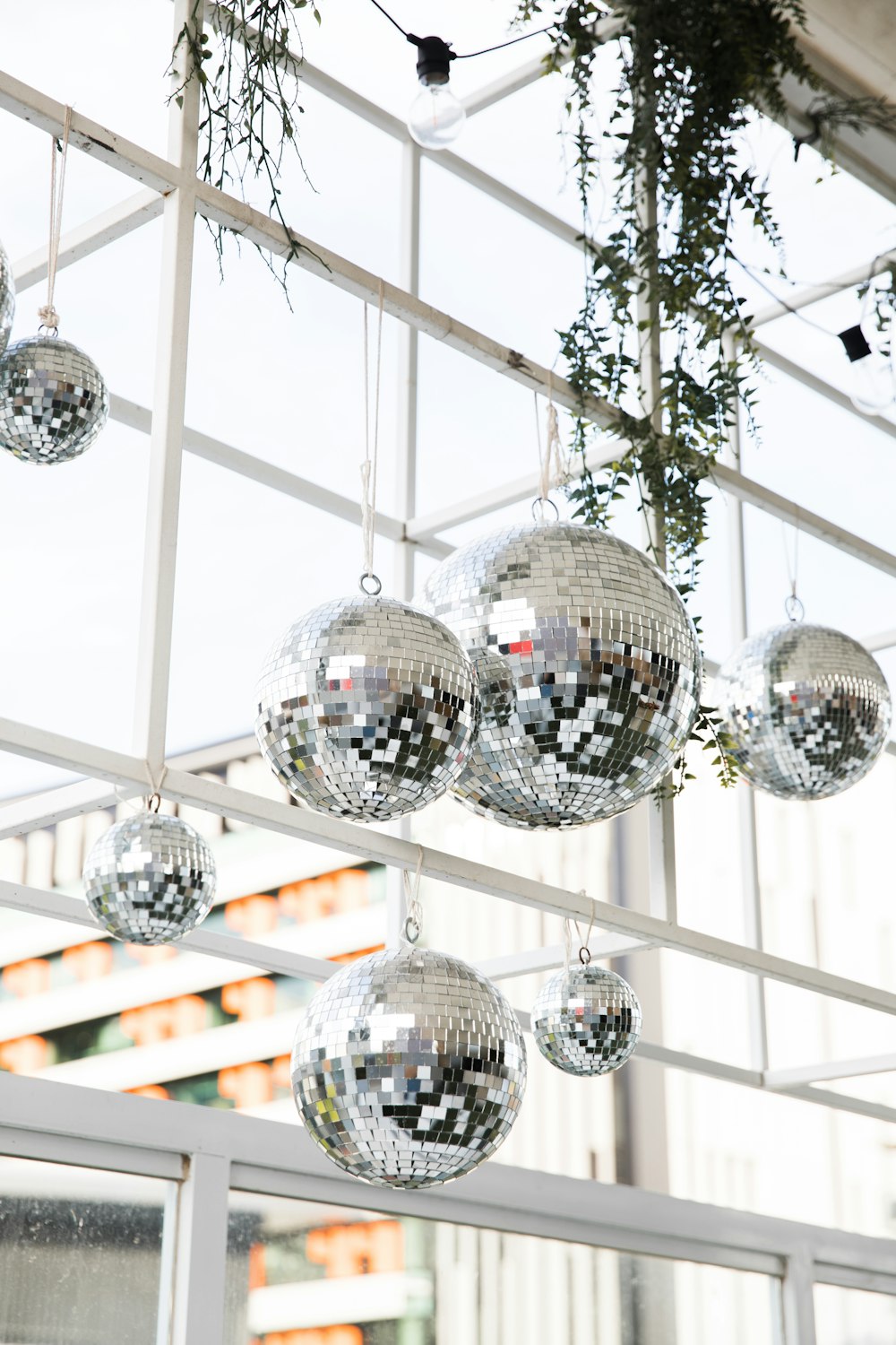 silver and crystal ball ball decors