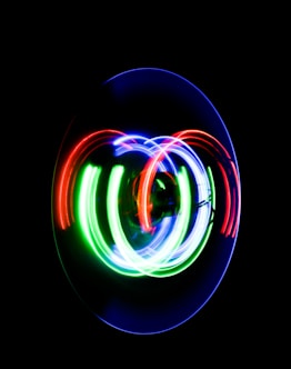 green purple and blue light