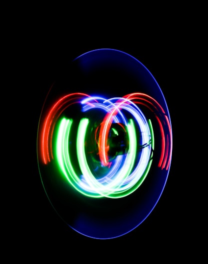 green purple and blue light
