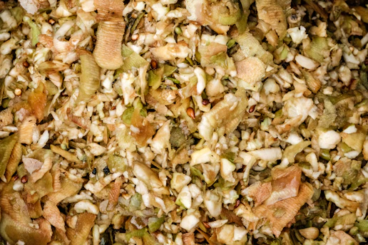 A community member turning kitchen scraps into rich compost in a backyard bin.