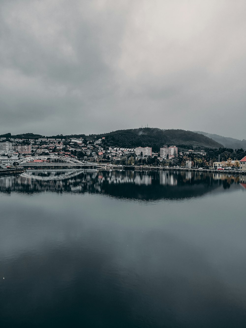 city buildings near body of water under cloudy sky during daytime