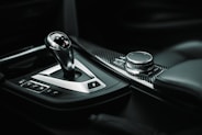 black and silver gear shift lever