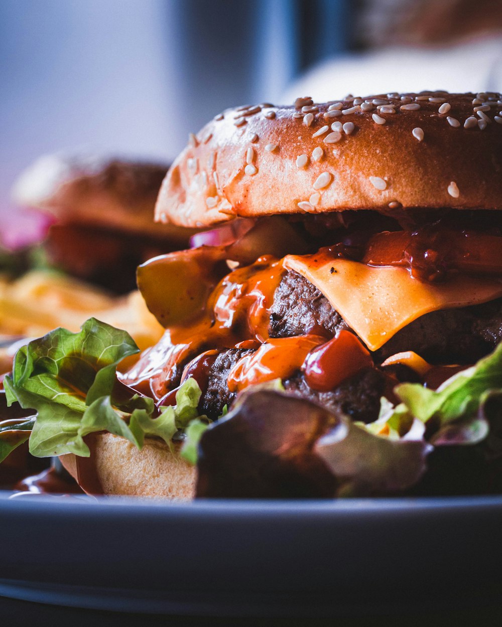 Burger à la laitue et à la tomate