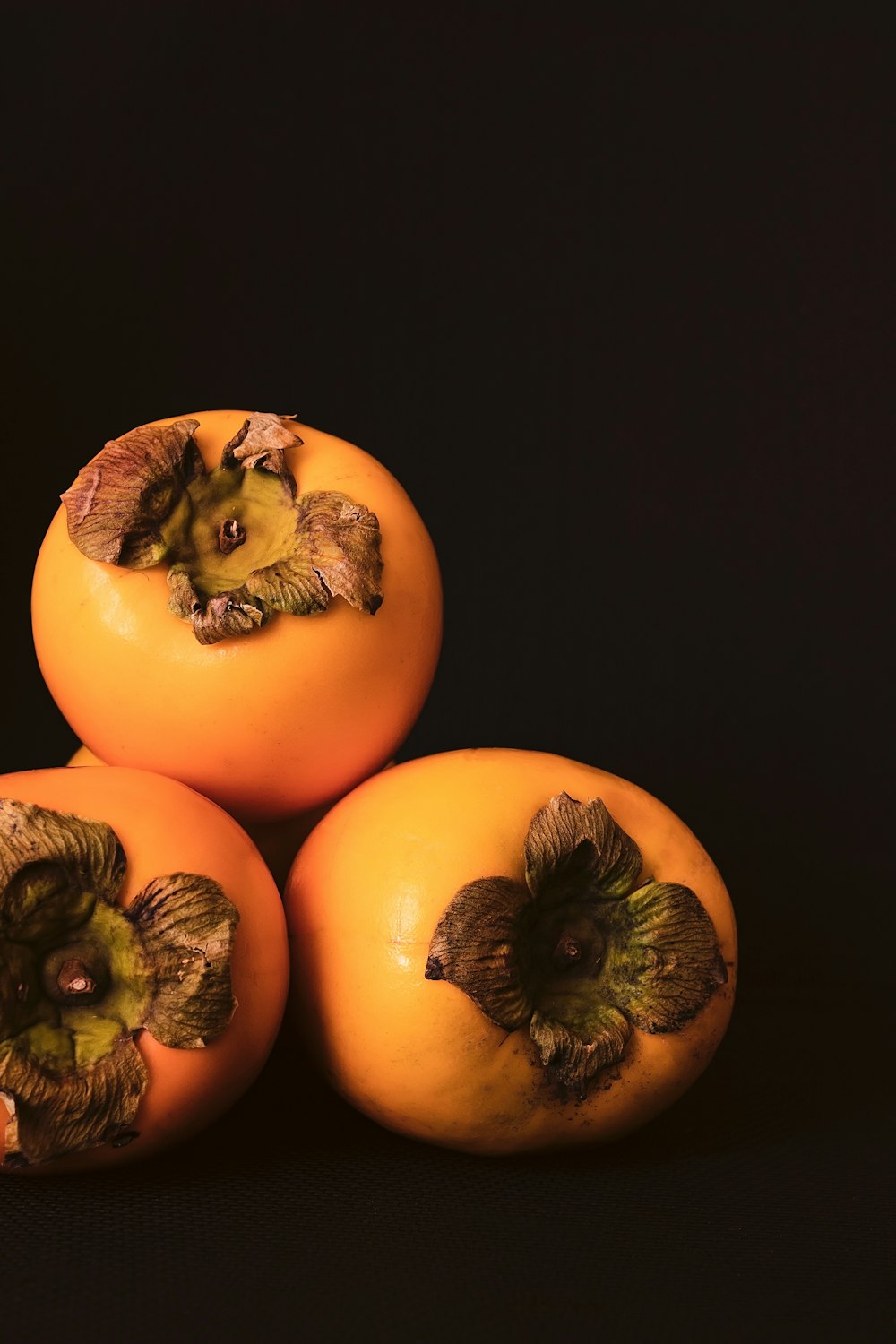 yellow fruit with black background