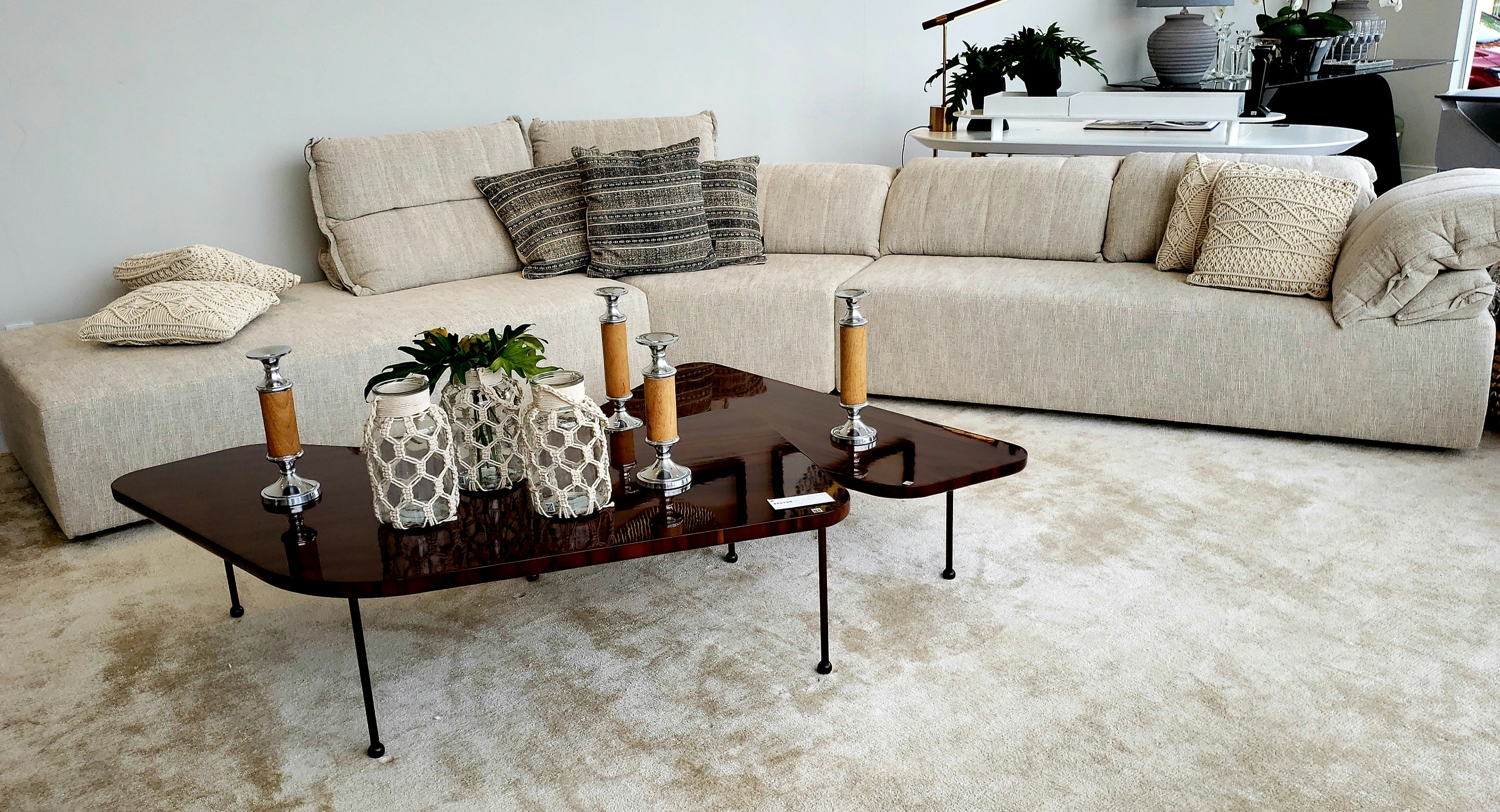 Brown wooden coffee table near white sofa photo – Free Furniture Image ...