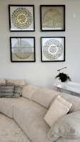 black and white round wall decor