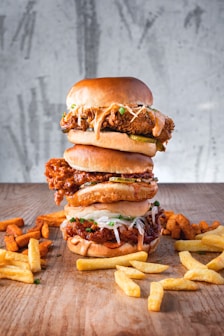 Enjoy heat of Indian-spiced fried chicken burger, with golden masala fries