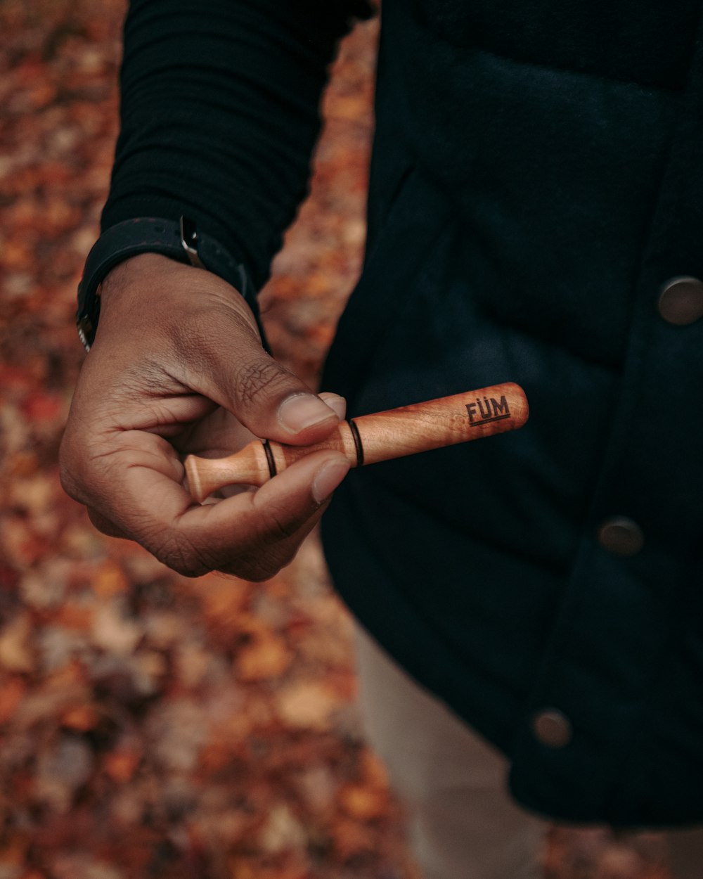 person holding brown wooden stick