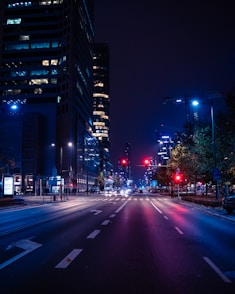 cars on road during night time
