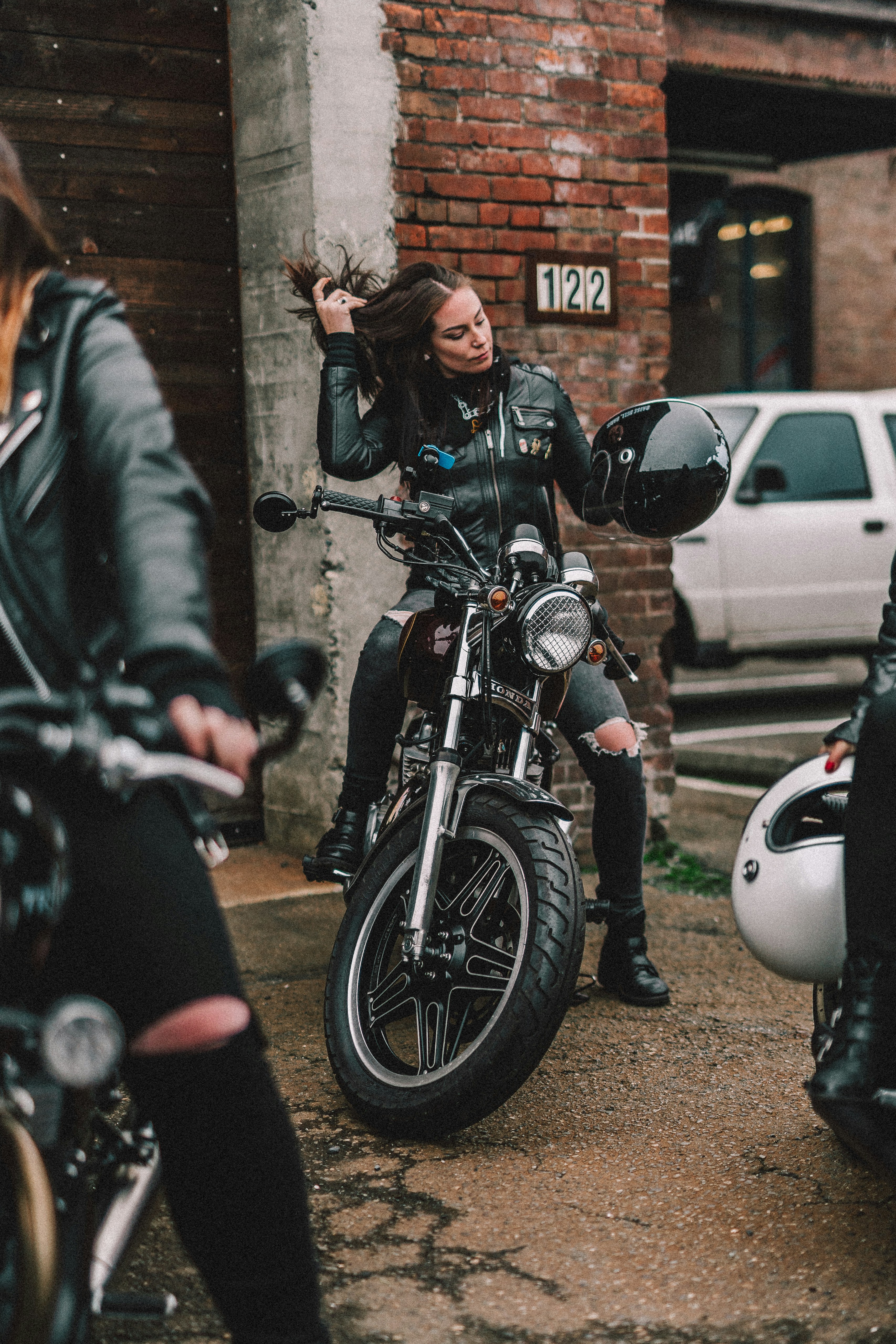 A member of the female motorcycle club \