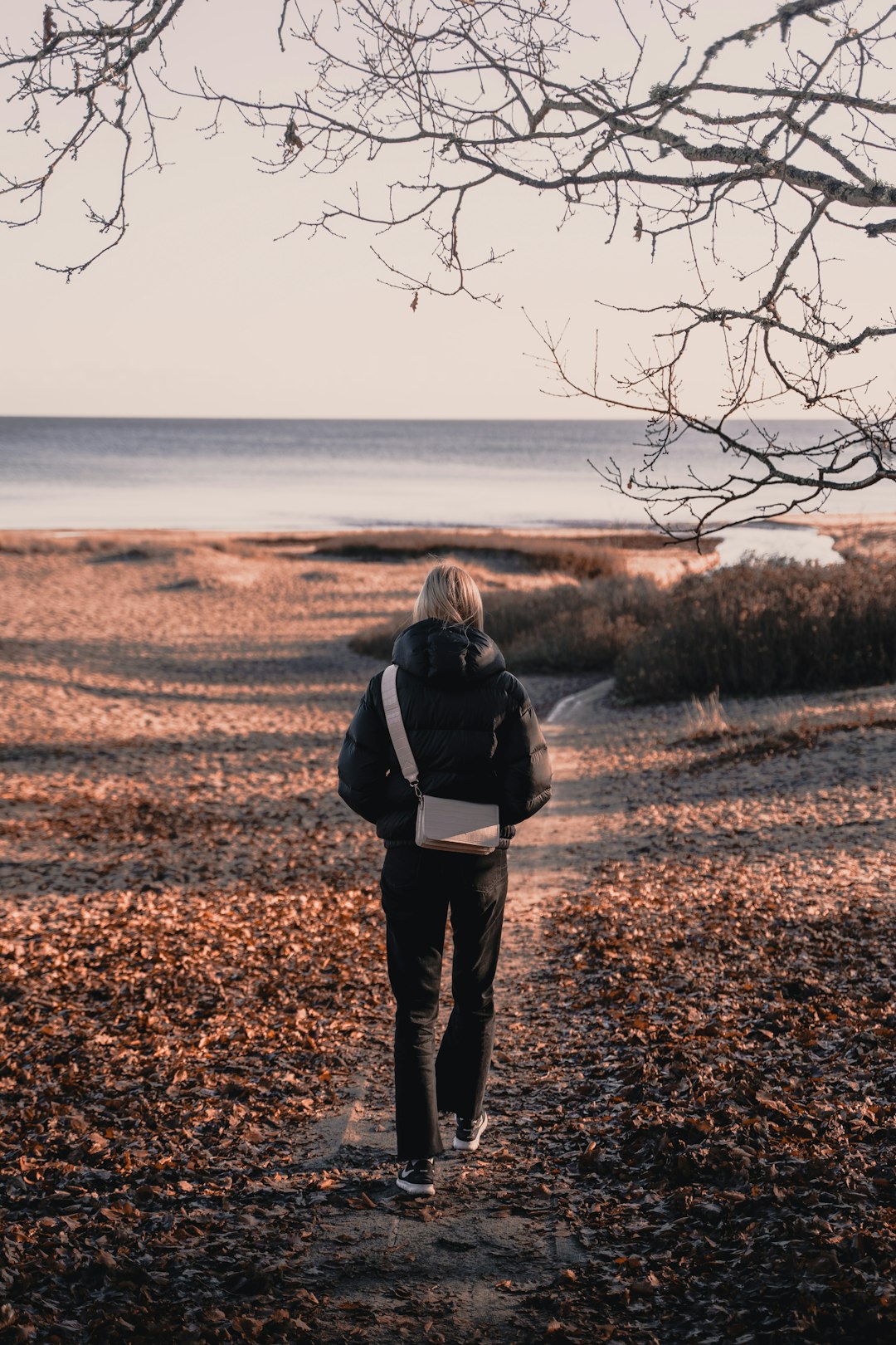 woman in black jacket standing on brown field during daytime