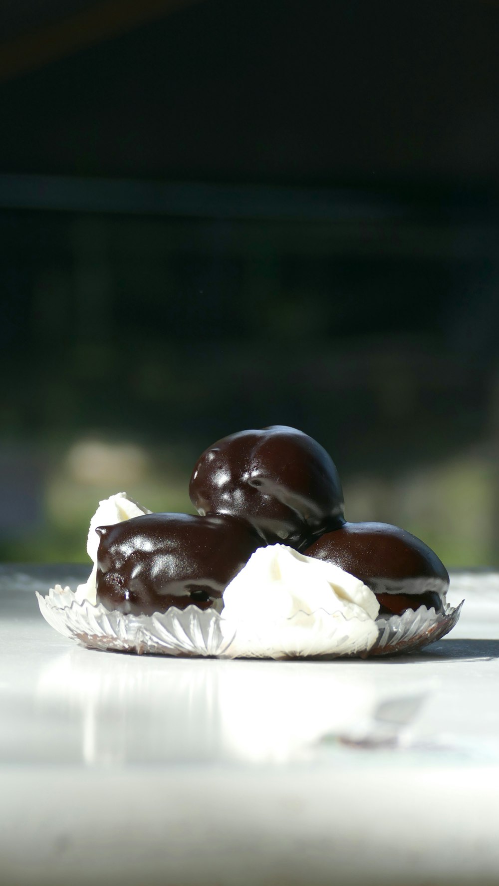 chocolate cake on white ceramic plate